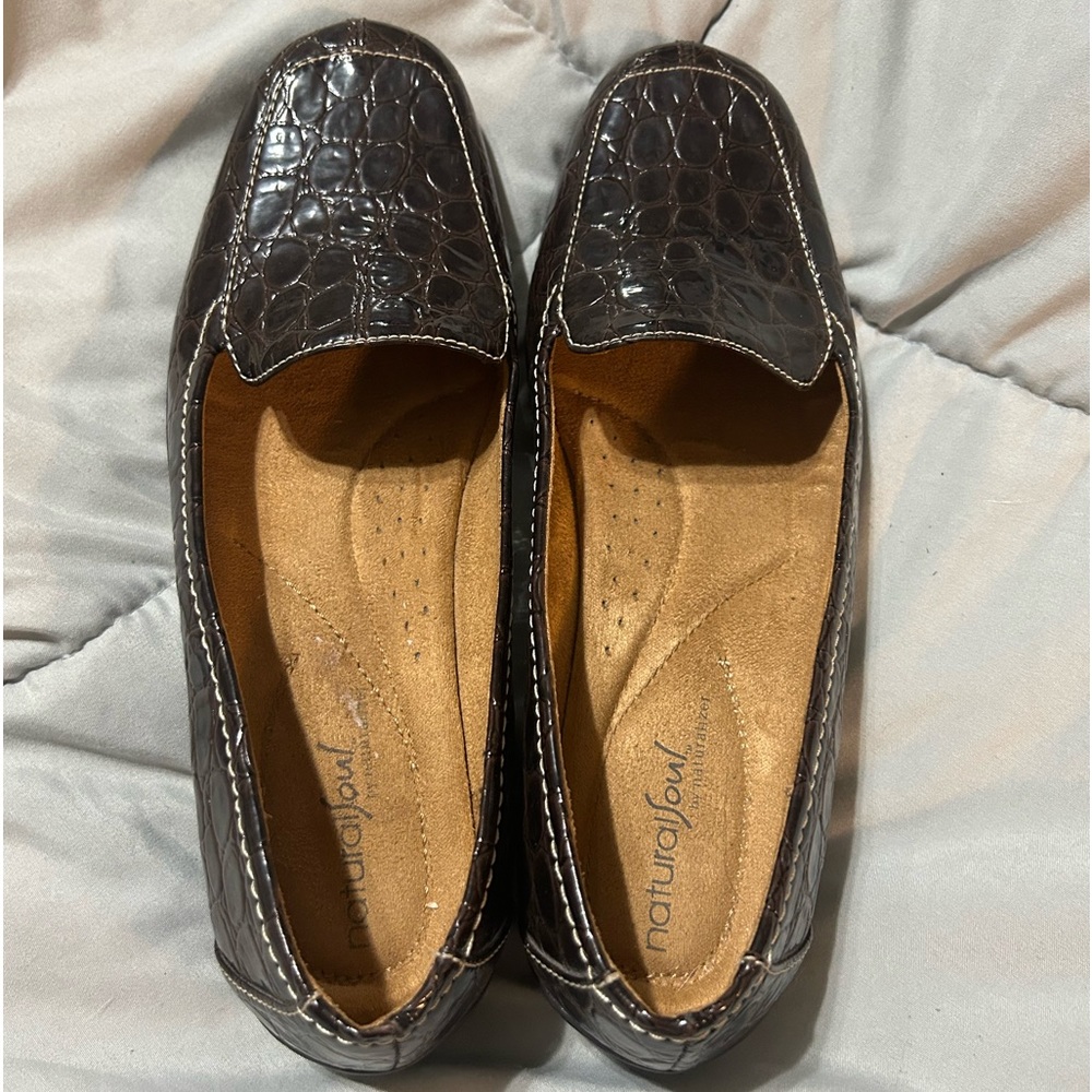 Natural soul by Naturalizer brown croc loafers sz 7.5